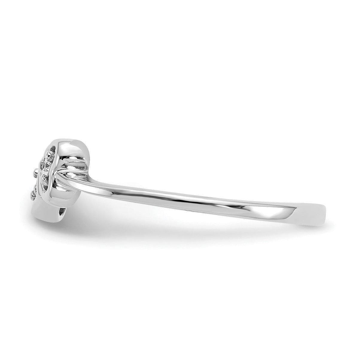 14k White Gold Polished AA Diamond Heart Ring-Y1793AA