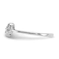 14k White Gold Polished AA Diamond Heart Ring-Y1793AA