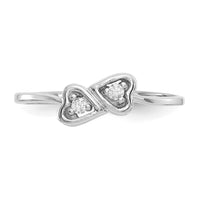 14k White Gold Polished AA Diamond Heart Ring-Y1793AA