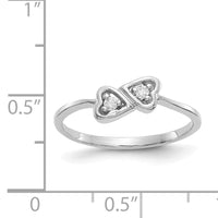 14k White Gold Polished AA Diamond Heart Ring-Y1793AA
