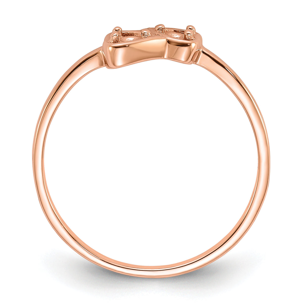 14k Rose Gold Polished .05ct. Diamond Heart Ring Mounting-Y1794