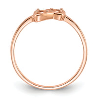 14k Rose Gold Polished .05ct. Diamond Heart Ring Mounting-Y1794
