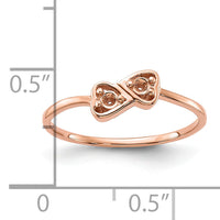 14k Rose Gold Polished .05ct. Diamond Heart Ring Mounting-Y1794