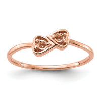14k Rose Gold Polished .05ct. Diamond Heart Ring Mounting-Y1794