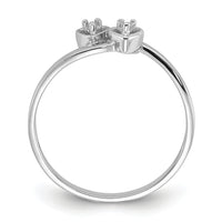 14k White Gold Polished .02ct. Diamond Heart Ring Mounting-Y1836