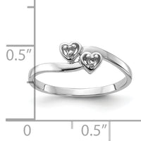 14k White Gold Polished .02ct. Diamond Heart Ring Mounting-Y1836