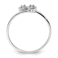 14k White Gold Polished AA Diamond heart ring-Y1836AA
