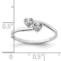 14k White Gold Polished AA Diamond heart ring-Y1836AA