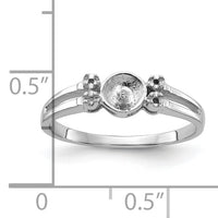 14k White Gold Polished Diamond & Pearl Ring Mounting-Y1842