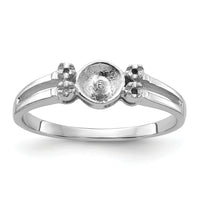 14k White Gold Polished Diamond & Pearl Ring Mounting-Y1842
