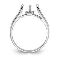 14k White Gold Polished Pearl Filigree Ring Mounting-Y1846