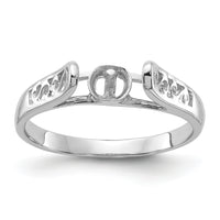 14k White Gold Polished Pearl Filigree Ring Mounting-Y1846