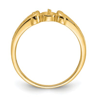 14k Polished Pearl Heart Ring Mounting-Y1847