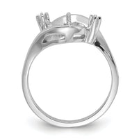 14k White Gold Polished Diamond & Pearl Ring Mounting-Y1850