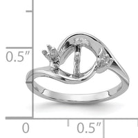 14k White Gold Polished Diamond & Pearl Ring Mounting-Y1850