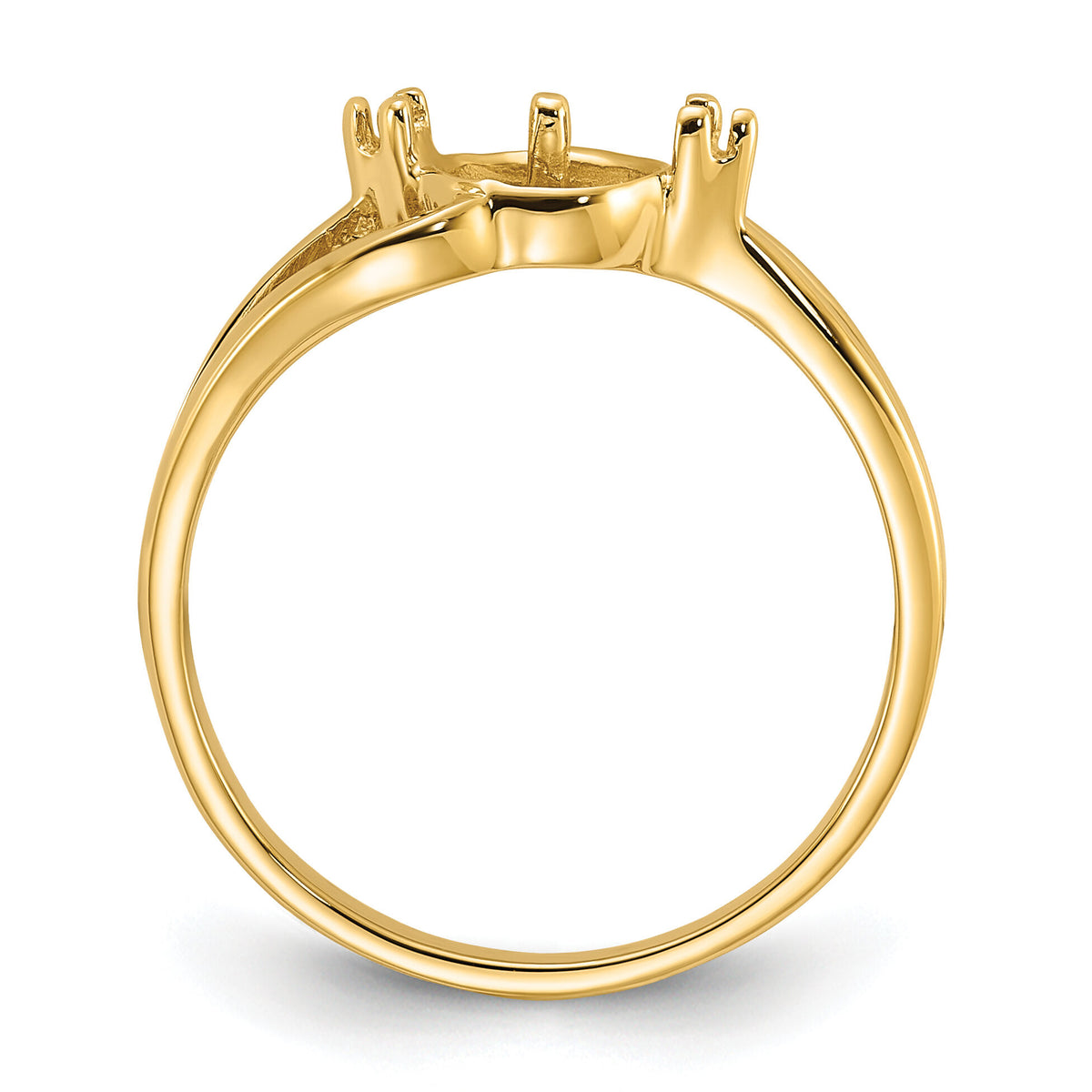 14k Polished Diamond & Pearl Ring Mounting-Y1853