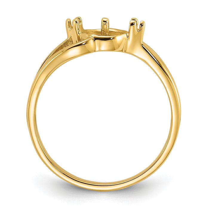 14k Polished Diamond & Pearl Ring Mounting-Y1853