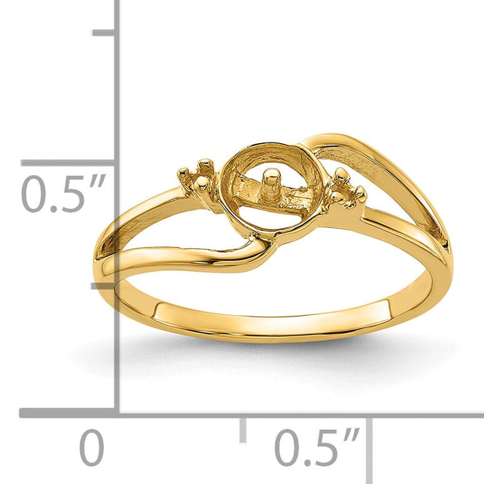 14k Polished Diamond & Pearl Ring Mounting-Y1853