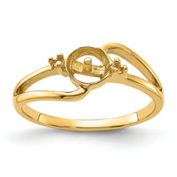 14k Polished Diamond & Pearl Ring Mounting-Y1853