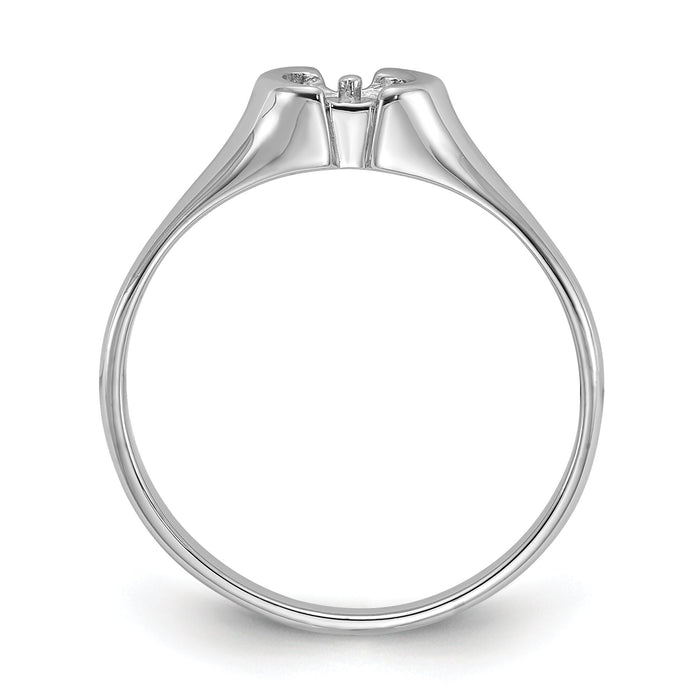 14k White Gold Polished Pearl Ring Mounting-Y1856