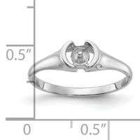 14k White Gold Polished Pearl Ring Mounting-Y1856