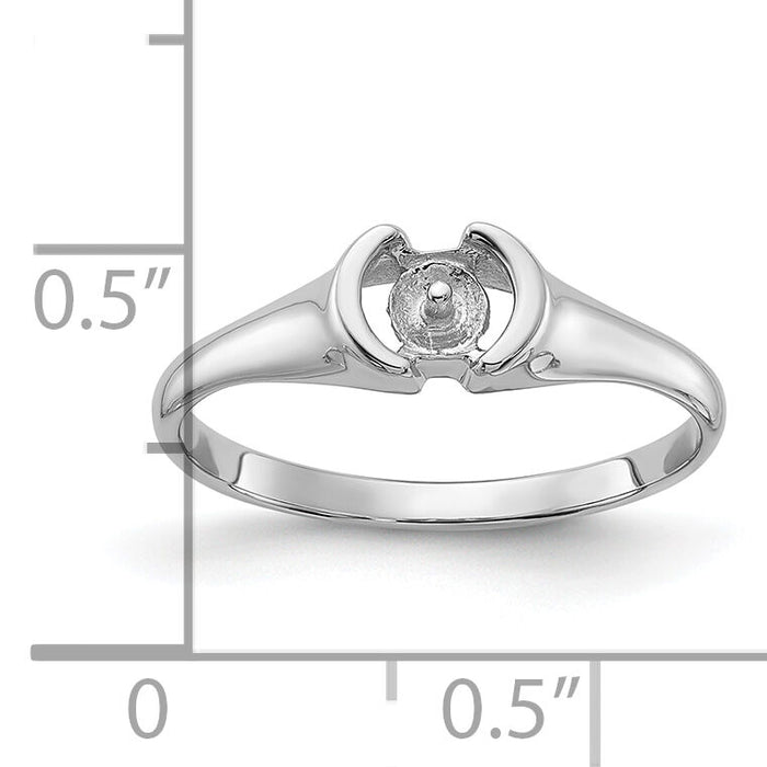14k White Gold Polished Pearl Ring Mounting-Y1856