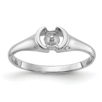 14k White Gold Polished Pearl Ring Mounting-Y1856