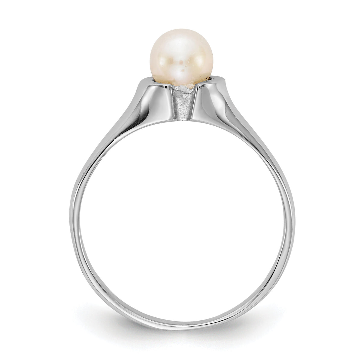 14k White Gold 5mm FW Cultured Pearl Ring-Y1856PL