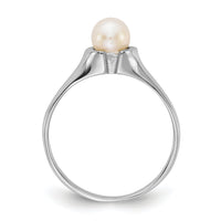 14k White Gold 5mm FW Cultured Pearl Ring-Y1856PL