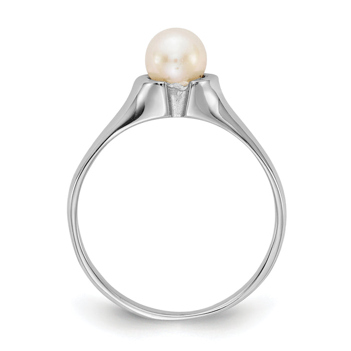 14k White Gold 5mm FW Cultured Pearl Ring-Y1856PL
