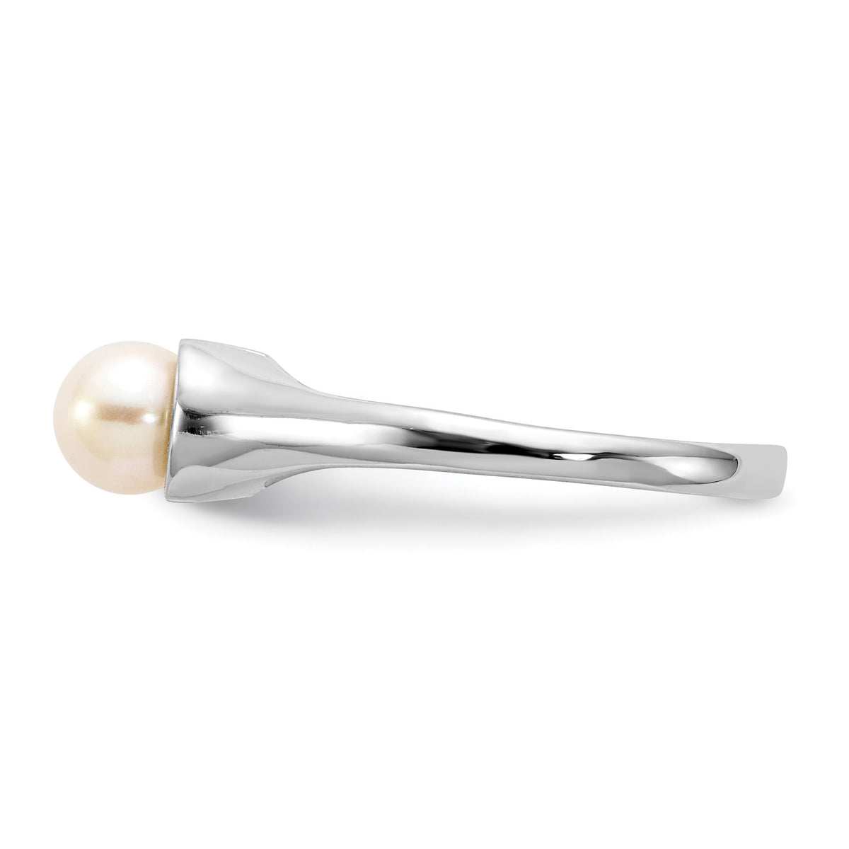 14k White Gold 5mm FW Cultured Pearl Ring-Y1856PL