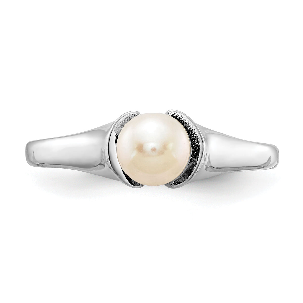 14k White Gold 5mm FW Cultured Pearl Ring-Y1856PL