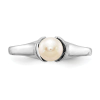 14k White Gold 5mm FW Cultured Pearl Ring-Y1856PL