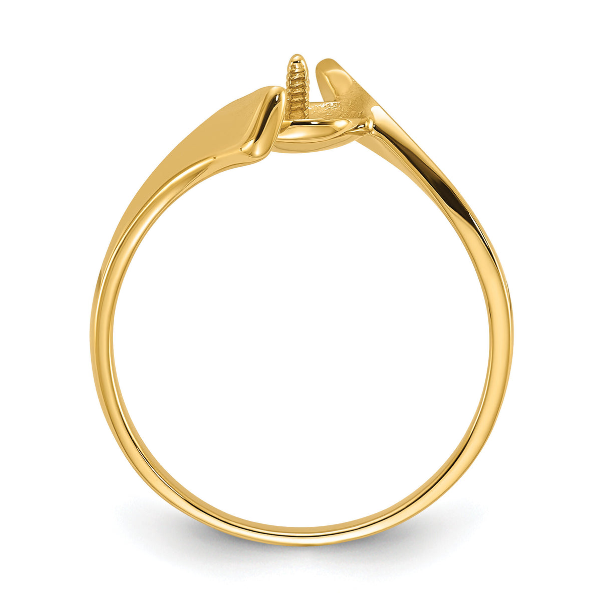 14k Polished Pearl Ring Mounting-Y1857