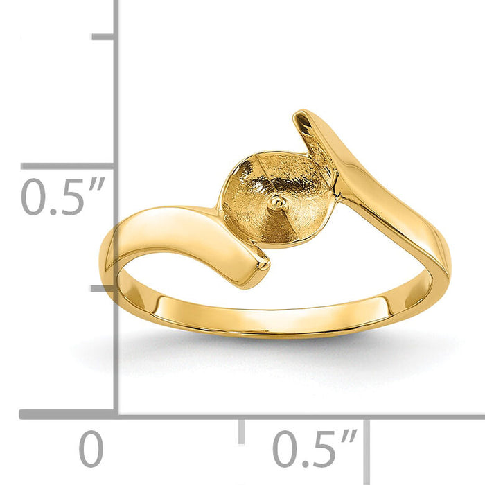 14k Polished Pearl Ring Mounting-Y1857