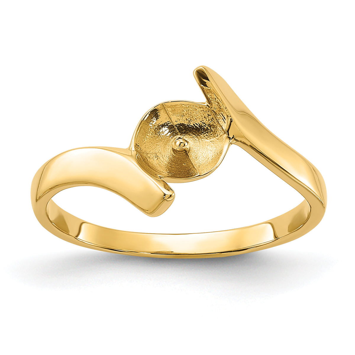 14k Polished Pearl Ring Mounting-Y1857