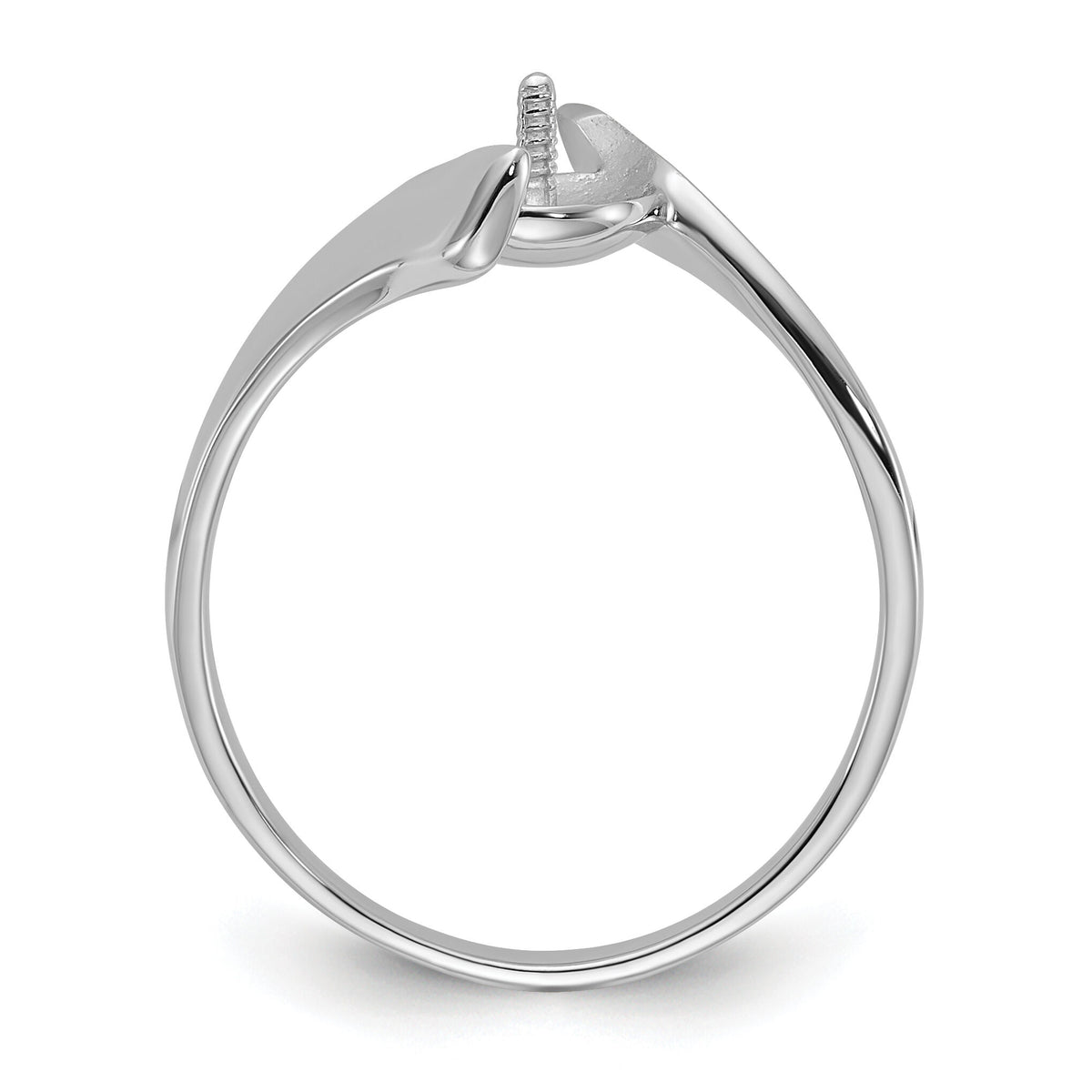 14k White Gold Polished Pearl Ring Mounting-Y1858