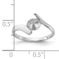 14k White Gold Polished Pearl Ring Mounting-Y1858