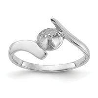 14k White Gold Polished Pearl Ring Mounting-Y1858