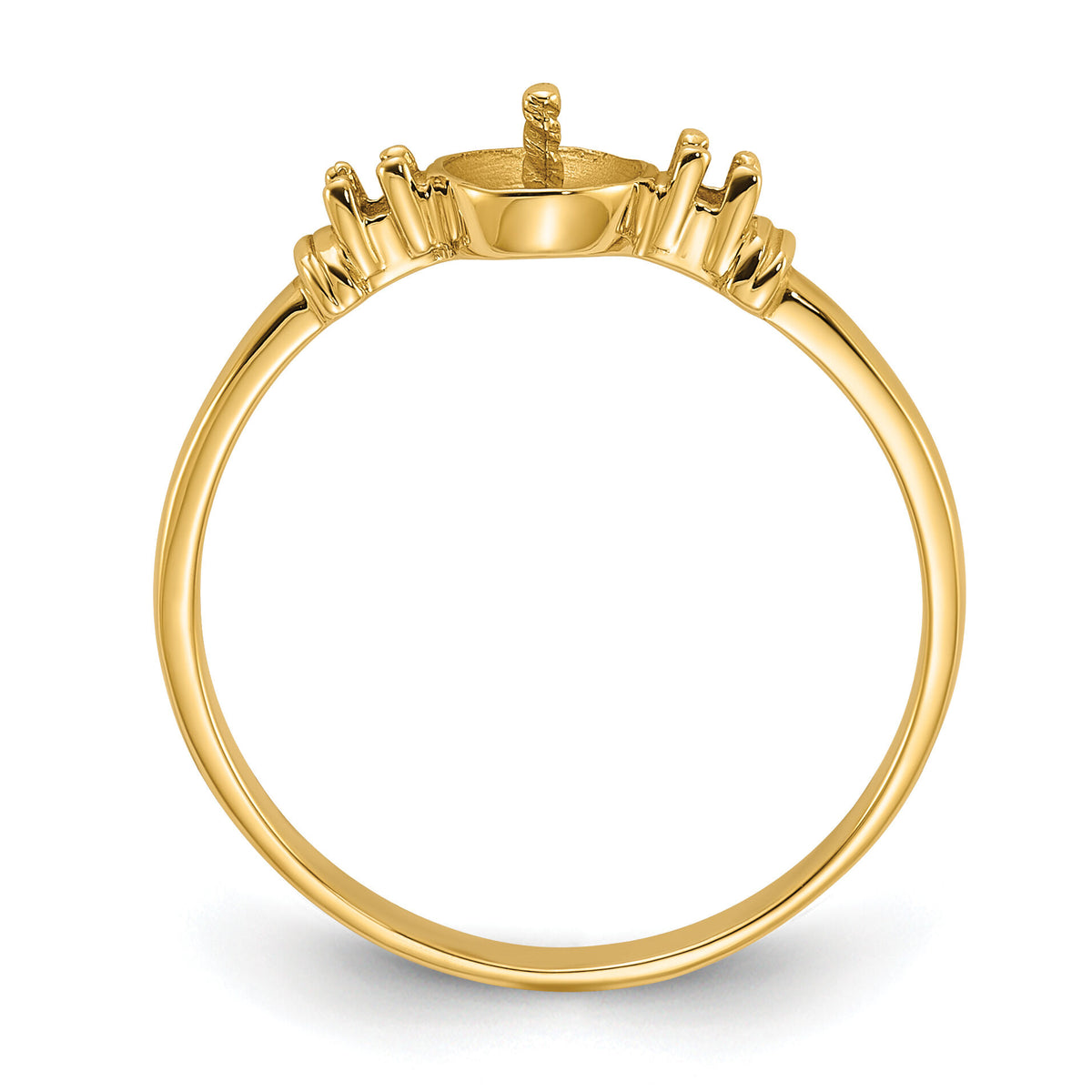 14k Polished Diamond & Pearl Ring Mounting-Y1859