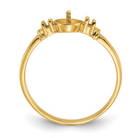 14k Polished Diamond & Pearl Ring Mounting-Y1859