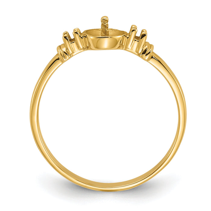 14k Polished Diamond & Pearl Ring Mounting-Y1859