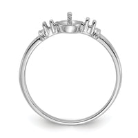 14k White Gold Polished Diamond & Pearl Ring Mounting-Y1860