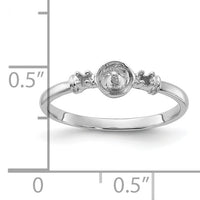 14k White Gold Polished Diamond & Pearl Ring Mounting-Y1860