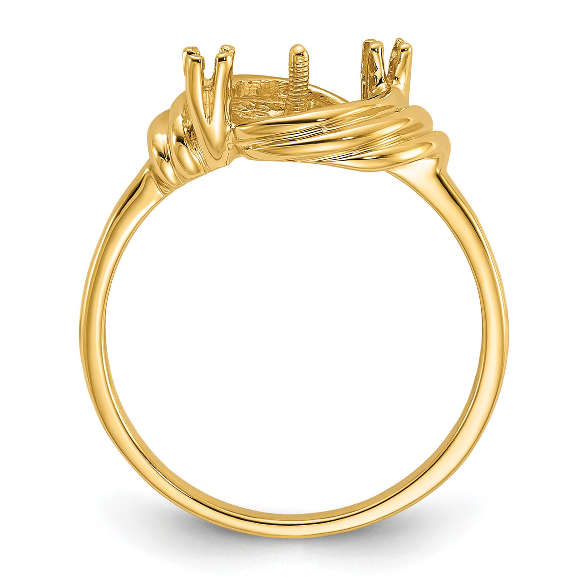 14k Polished Diamond & Pearl Ring Mounting-Y1863