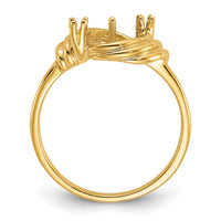 14k Polished Diamond & Pearl Ring Mounting-Y1863