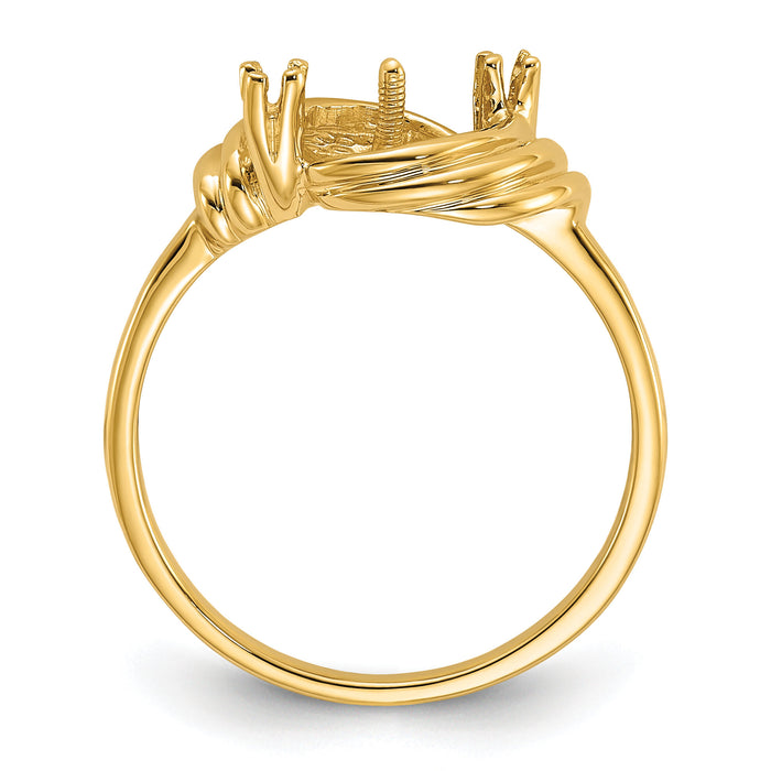 14k Polished Diamond & Pearl Ring Mounting-Y1863