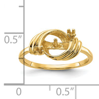 14k Polished Diamond & Pearl Ring Mounting-Y1863