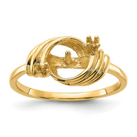 14k Polished Diamond & Pearl Ring Mounting-Y1863
