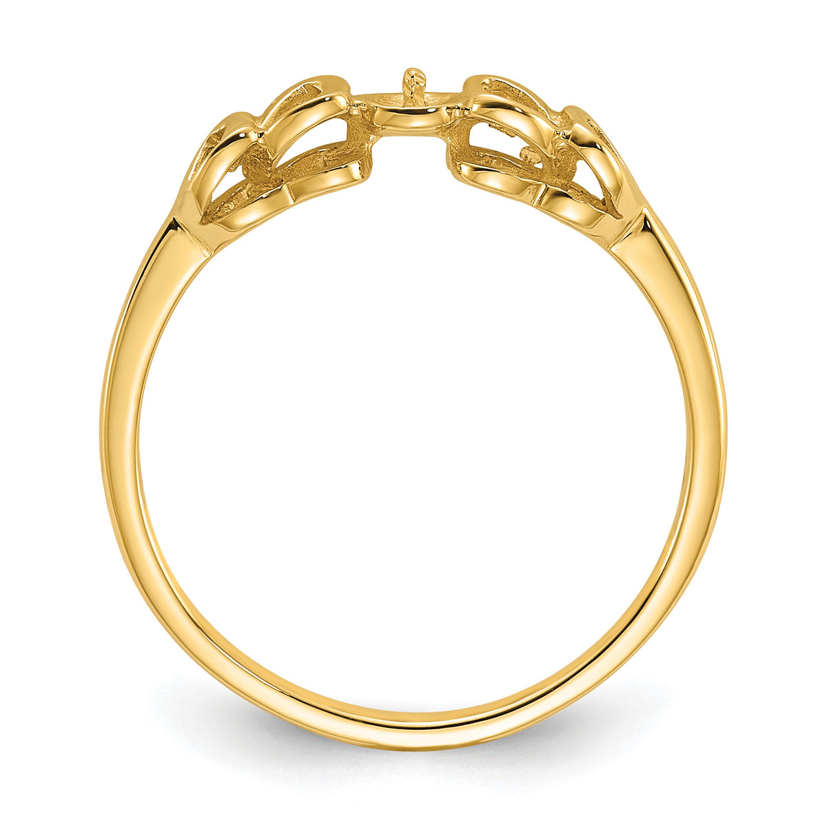 14k Polished Pearl Ring Mounting-Y1869